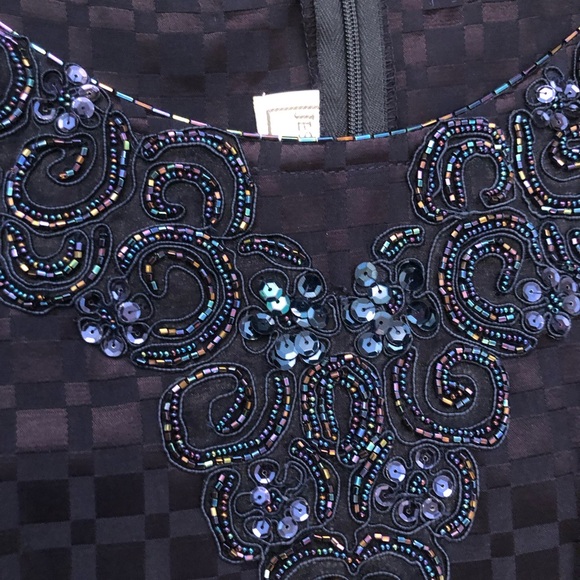 Gunne Sax by Jessica McClintock Beaded Sequins Textured Cocktail Dress size 7/8 - Picture 4 of 14